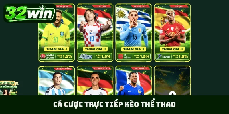 Cá cược trực tiếp kèo thể thao