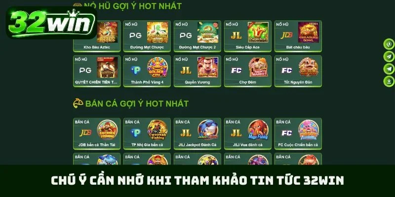 Chú ý cần nhớ khi tham khảo tin tức 32WIN