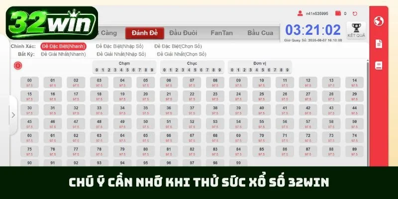 Chú ý cần nhớ khi thử sức xổ số 32WIN