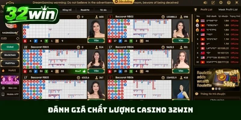 Đánh giá chất lượng Casino 32WIN