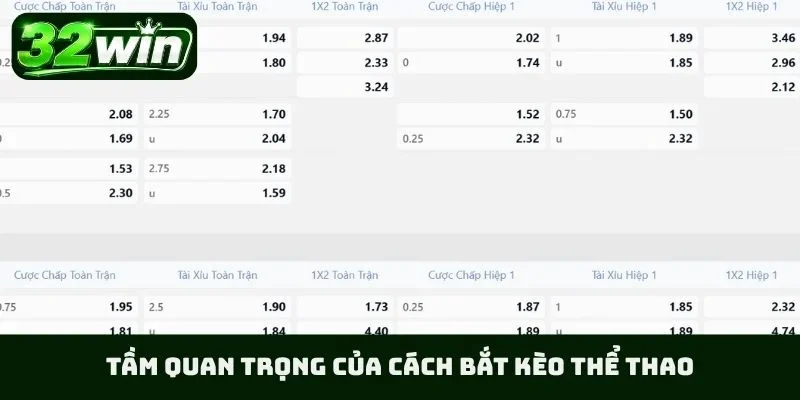 Tầm quan trọng của cách bắt kèo thể thao