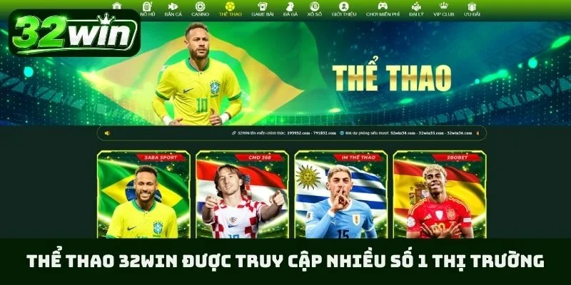 Thể thao 32WIN được truy cập nhiều số 1 thị trường